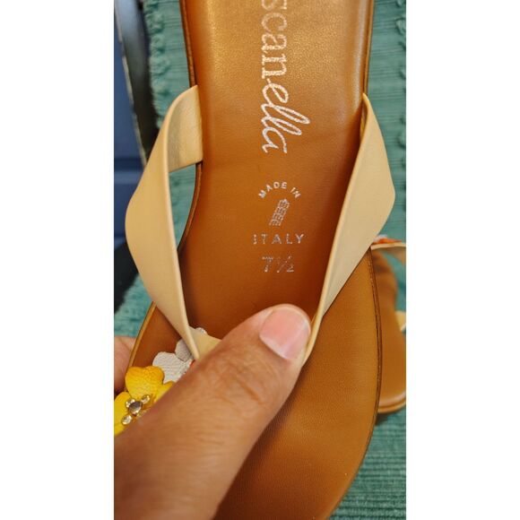 Toscanella Made In Italy Womens Nana Low Wedge Floral Thong Sandal Size 7.5 - Picture 3 of 7